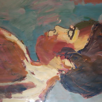 Painting titled "Alexandra au chignon" by Nadine Nacinovic, Original Artwork, Acrylic