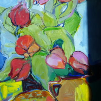 Peinture intitulée "La danse des tulipes" par Nadine Nacinovic, Œuvre d'art originale, Acrylique