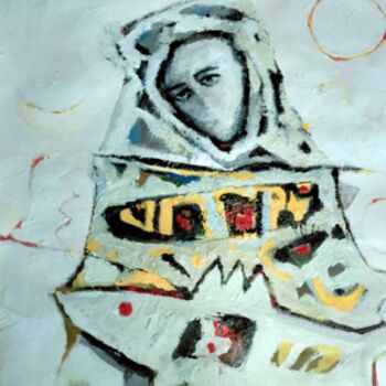 Peinture intitulée "La nonne du désert" par Nacir Imache, Œuvre d'art originale, Acrylique