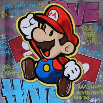 Schilderij getiteld "Mario" door Nacks, Origineel Kunstwerk, Acryl