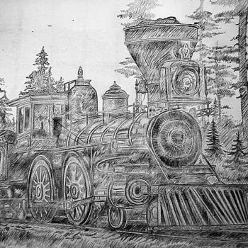 Σχέδιο με τίτλο ""Железнодорожный тр…" από Алёна Надькина, Αυθεντικά έργα τέχνης, Μολύβι
