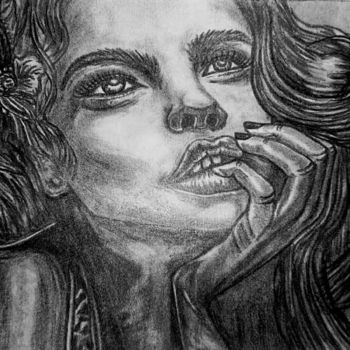 Рисунок под названием ""Мечтательность"" - Алёна Надькина, Подлинное произведение искусства, Карандаш