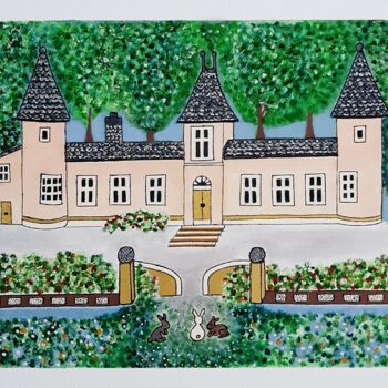 Painting titled "Château Lescombes r…" by Nadège Dubreuil, Original Artwork, Acrylic