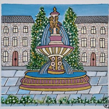 ""Fontaine des Trois…" başlıklı Tablo Nadège Dubreuil tarafından, Orijinal sanat, Akrilik