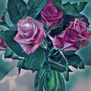"Le bouquet de roses" başlıklı Dijital Sanat Nadège Chamand tarafından, Orijinal sanat, 2D Dijital Çalışma
