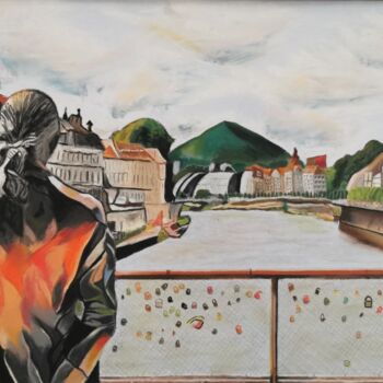 Картина под названием "Jouffroy contemple…" - Nadège Minder (Cocci), Подлинное произведение искусства, Пастель