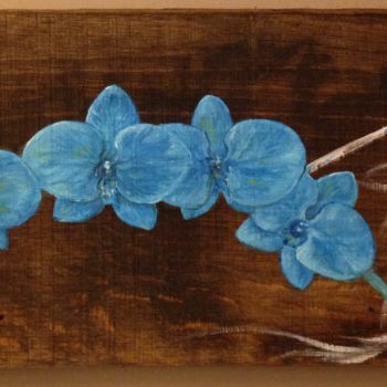 Painting titled "orchidee-bleue.jpg" by Nadège Quentin, Original Artwork