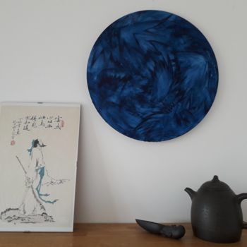 "Deep Blue" başlıklı Tablo Nadège Tissot (Ora) tarafından, Orijinal sanat, Akrilik Ahşap Sedye çerçevesi üzerine monte edilm…