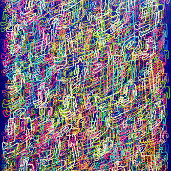 Peinture intitulée "Techno" par Nadel, Œuvre d'art originale, Acrylique