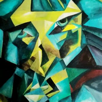 Pintura intitulada "Existential Portrai…" por Nadezda Baruns, Obras de arte originais, Acrílico