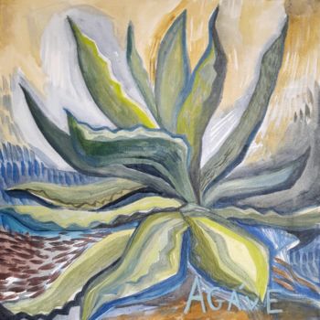 Painting titled "Agave" by Ndm_art, Original Artwork, Acrylic
