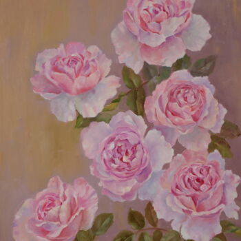 Картина под названием "Rose "Ancient marin…" - Nadezda Krivohizina, Подлинное произведение искусства, Масло Установлен на Де…