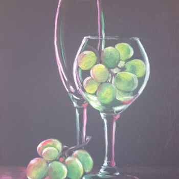 Painting titled "grape" by Nadezhda Brinke, Original Artwork, Acrylic