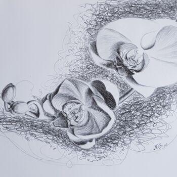 Dessin intitulée "Архидеи" par Nadezhda Potekhina, Œuvre d'art originale, Crayon