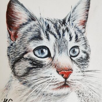 Картина под названием "Кот" - Надежда Потехина, Подлинное произведение искусства, Акрил