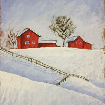Peinture intitulée "Snowy winter" par Nadezhda Shamkova, Œuvre d'art originale, Pastel