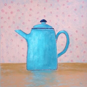Peinture intitulée "Blue teapot" par Nadezhda Shamkova, Œuvre d'art originale, Pastel