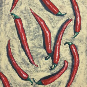 Tekening getiteld "Hot pepper" door Nadezhda Shamkova, Origineel Kunstwerk, Pastel
