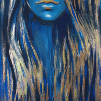 Картина под названием "GOLDEN HAIR-In the…" - Nadezhda Zueva, Подлинное произведение искусства, Акрил