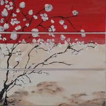 Painting titled "rouge-cerisier.jpg" by Nadia Guivarch, Original Artwork, Gouache