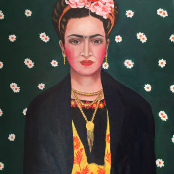 Painting titled "FRIDA" by Nadia Guyon De Chemilly, Original Artwork, Oil