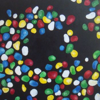 Painting titled "mosaique colorée" by Nadia Jobin, Original Artwork, Acrylic