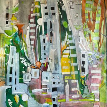 Картина под названием "Urban Jungle" - Nadia Laine, Подлинное произведение искусства, Акрил
