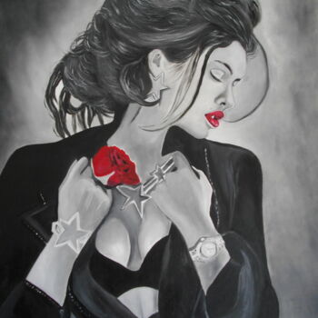 Painting titled "Sensualité" by Nadia Loriot, Original Artwork, Oil