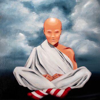 Schilderij getiteld "Monk" door Nadia Sh. Mikhailo, Origineel Kunstwerk, Acryl