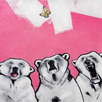 Peinture intitulée "3 bears" par Nadia Sh. Mikhailo, Œuvre d'art originale, Acrylique