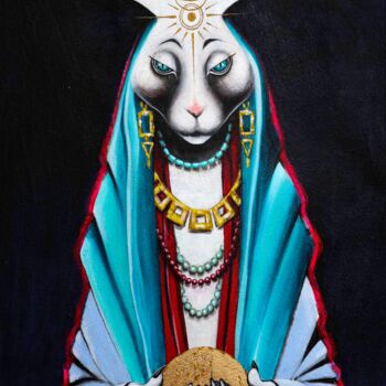 Schilderij getiteld "High priestess" door Nadia Sh. Mikhailo, Origineel Kunstwerk, Acryl