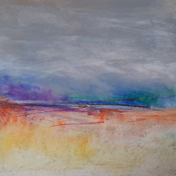 Рисунок под названием "Sunset along the ri…" - Nadia Larosa, Подлинное произведение искусства, Пастель
