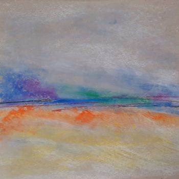 Dessin intitulée "Sunset - Landscape…" par Nadia Larosa, Œuvre d'art originale, Pastel