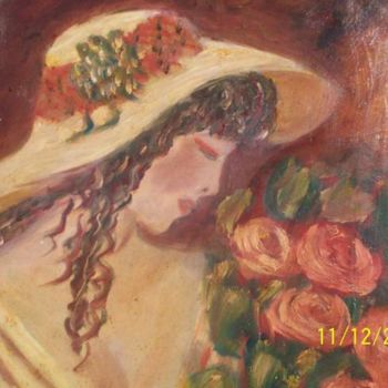 Painting titled "LA POESIE DES ROSES." by Nadia De Lima, Original Artwork, Oil