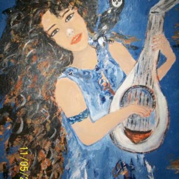 Painting titled "La musicienne des o…" by Nadia De Lima, Original Artwork, Oil