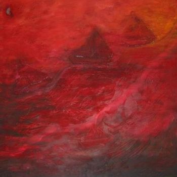 Painting titled "rosso mare" by Magnabosco Nadia, Original Artwork