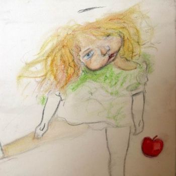 Pittura intitolato "la mela stregata" da Magnabosco Nadia, Opera d'arte originale