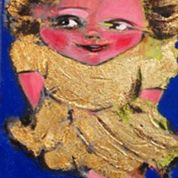 Pittura intitolato "bambina d'oro" da Magnabosco Nadia, Opera d'arte originale