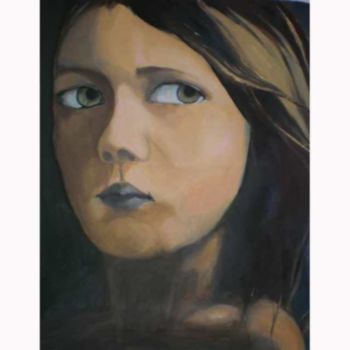 Malarstwo zatytułowany „i am a worried, lit…” autorstwa Nadia X, Oryginalna praca, Olej
