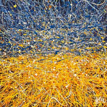 Картина под названием "Ukraine abstract pa…" - Nadiia Antoniuk, Подлинное произведение искусства, Акрил Установлен на Деревя…