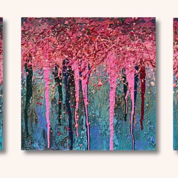 Painting titled "Sakura in my dream…" by Nadiia Antoniuk, Original Artwork, Acrylic