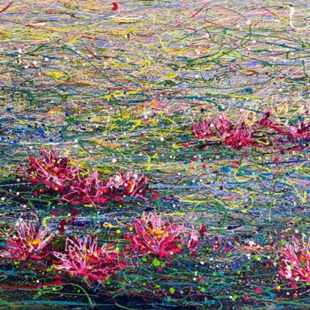 Painting titled "Lake decoration" by Nadiia Antoniuk, Original Artwork, Acrylic