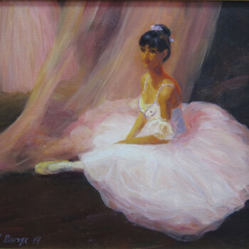 Painting titled "Ballett. Pause auf…" by Nadiia Pinchuk, Original Artwork, Oil