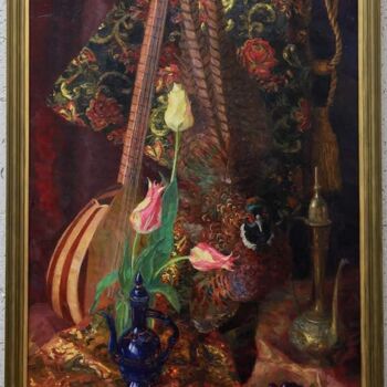 Malerei mit dem Titel "turkish tulips" von Nadiia Pinchuk, Original-Kunstwerk, Öl