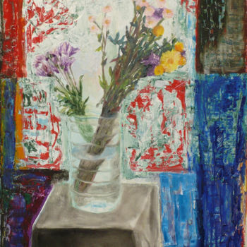 Painting titled "Everlasting Flowers…" by Nadina Pascariu, Original Artwork, Oil