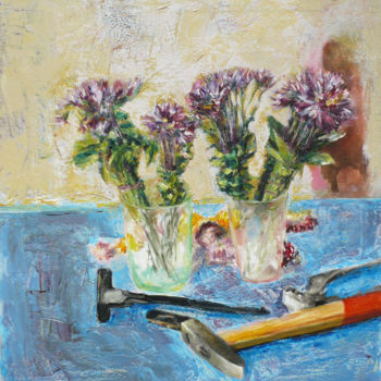 Pittura intitolato "Everlasting Flowers…" da Nadina Pascariu, Opera d'arte originale, Olio