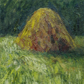 Painting titled "Haystack" by Nadina Pascariu, Original Artwork, Oil