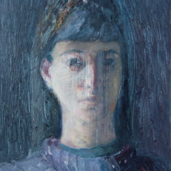 Peinture intitulée "Self-portrait from…" par Nadina Pascariu, Œuvre d'art originale, Huile