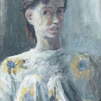 Pittura intitolato "Self-portrait in Py…" da Nadina Pascariu, Opera d'arte originale, Olio