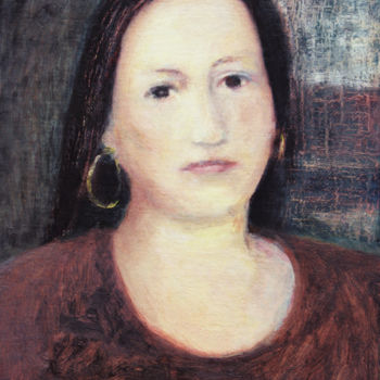 Painting titled "My Mother" by Nadina Pascariu, Original Artwork, Oil